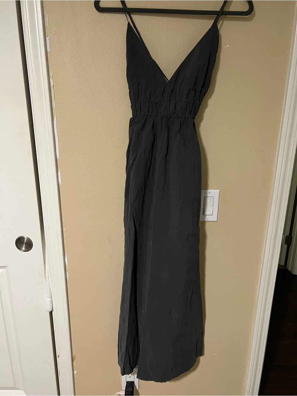 Zara Black V-Neck Spaghetti Strap Maxi Dress